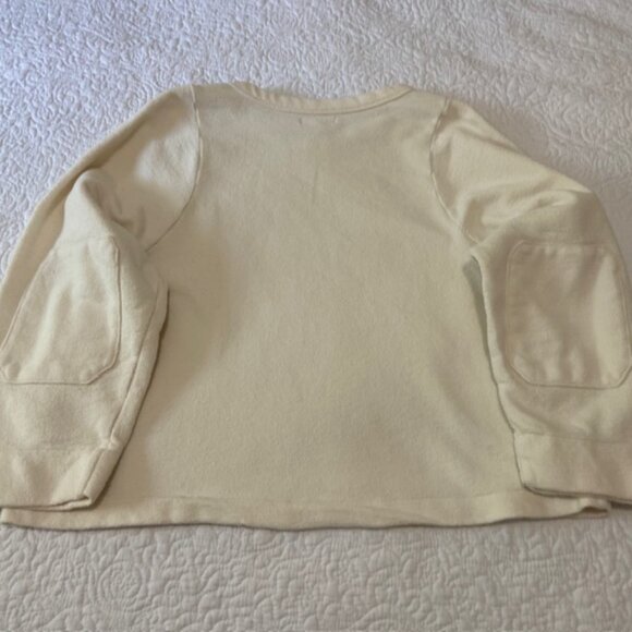 Madewell Cropped Ivory Sweatshirt w/Elbow Patches Size Medium NWOT - Picture 4 of 9